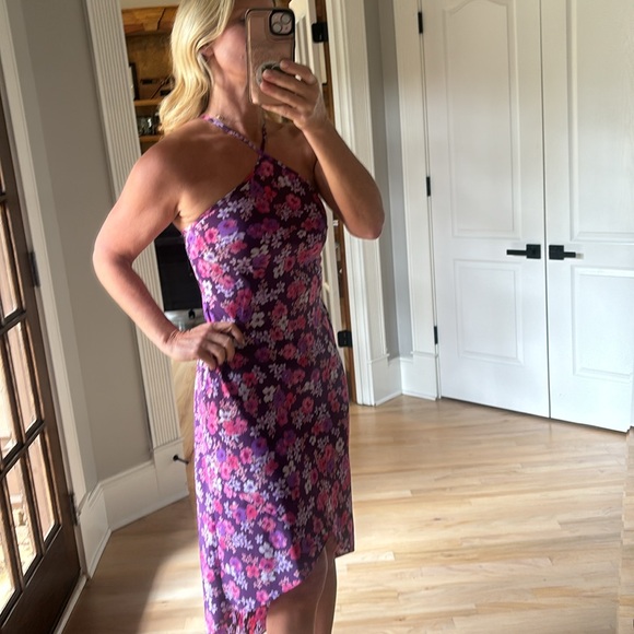 Express Dresses & Skirts - Vintage Express Purple/pink floral strappy sundress with high-low hem.  Sz 3/4